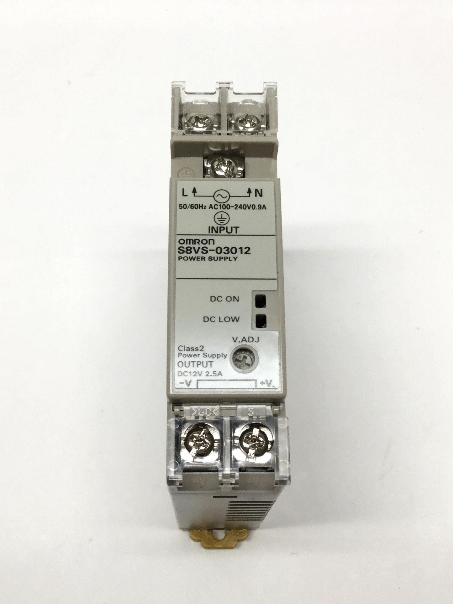 Used Omron S8VS-03012 DIN Rail Power Supply 100-240VAC IN, 24VDC 2.5A OUT, 30W
