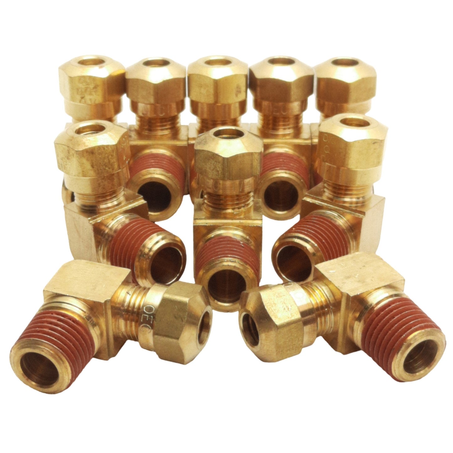 New Lot of 10 Midland 38092 Brass Fitting 90°, ø1/4in Tube OD 1/4in Male NPTF 150psi