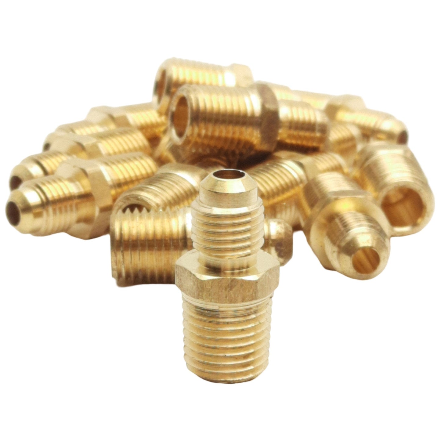 New Lot of 15 Midland 10256 Adapter Fitting, 1/4in Male SAE 45°, 1/4in Male NPTF