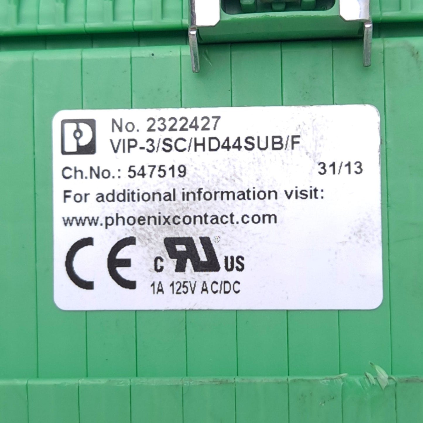Used Phoenix Contact 2322427 Breakout Board, 44 Position D-Sub, 60VDC/25VAC 1A, DIN