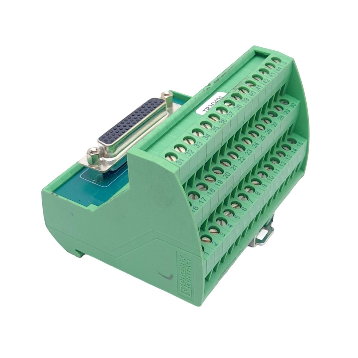 Used Phoenix Contact 2322427 Breakout Board, 44 Position D-Sub, 60VDC/25VAC 1A, DIN
