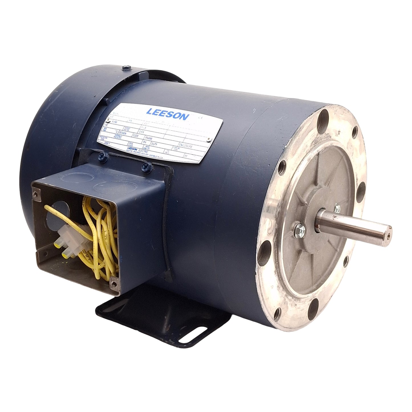 Used Leeson C6T17FK93B AC Motor, 3Ø 208-230/460VAC, 3/4HP, 1725RPM, 56C Frame