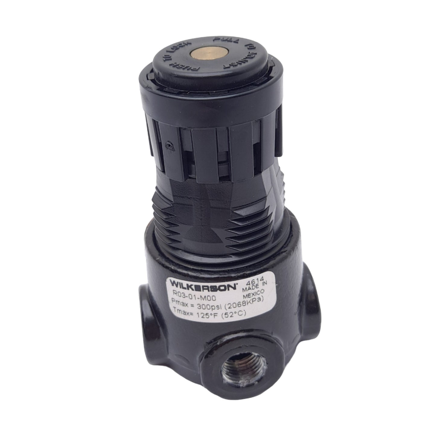 Used Wilkerson R03-01-M00 Pneumatic Regulator, 1/8 NPT, 2 to 125psig Set, 300psi Max