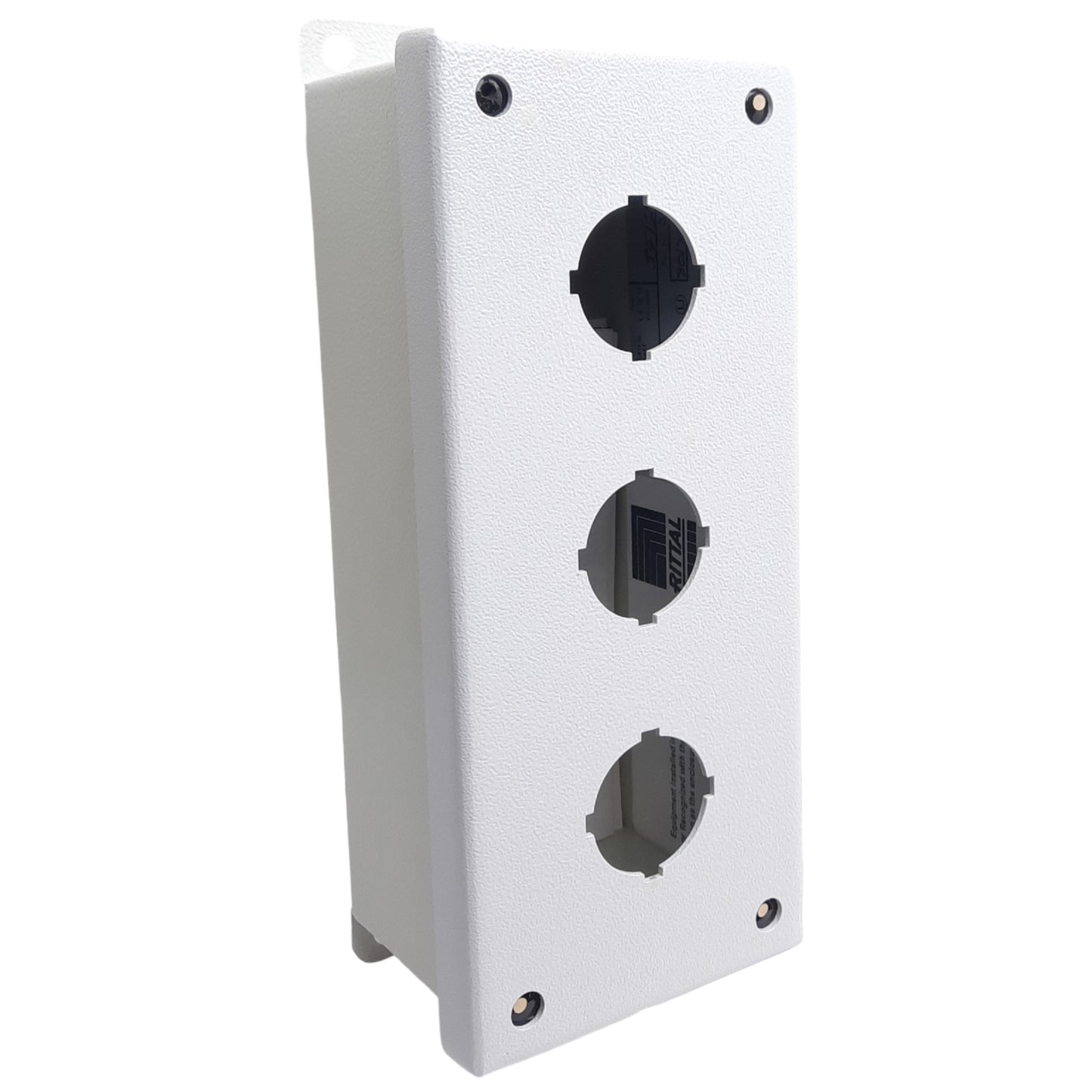 New Rittal PB03305S1C Pushbutton Enclosure, 3-Hole, ø30.5mm, NEMA 12, Steel
