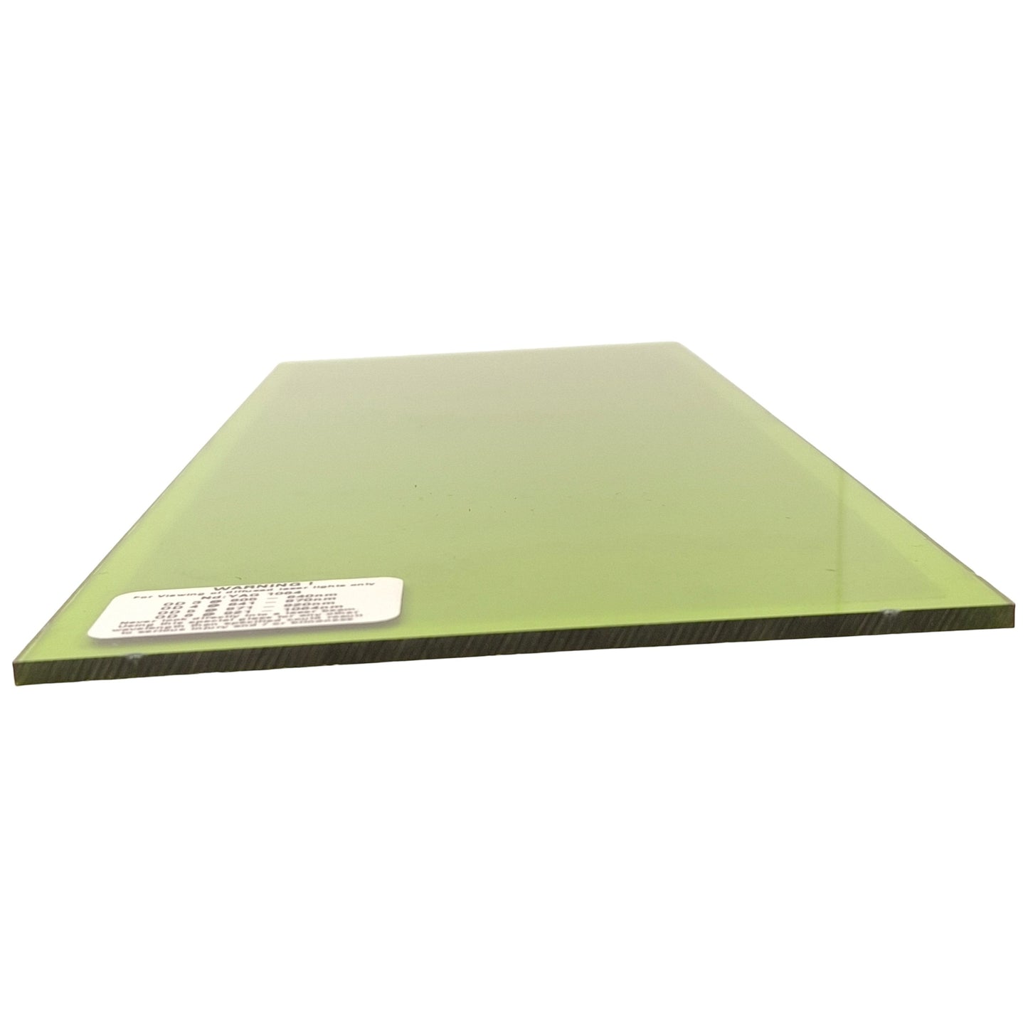 Used Acrylic Laser Safety Window, Nd:YAG 1064nm, 12-1/8 x 4-9/16 x 1/8in, OD 3-6