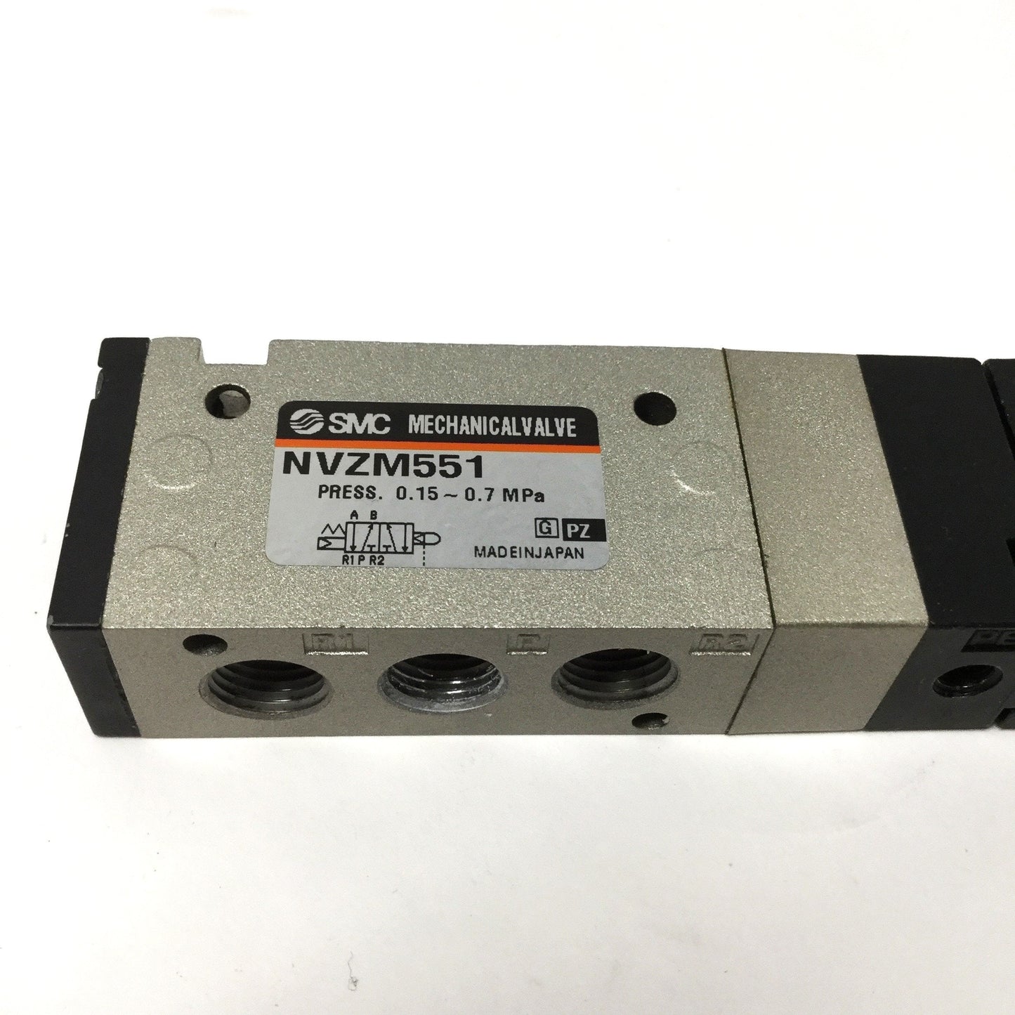 Used SMC NVZM551-N01-08 Mechanical Air Valve, Toggle, External Pilot, 5-Port 1/8" NPT