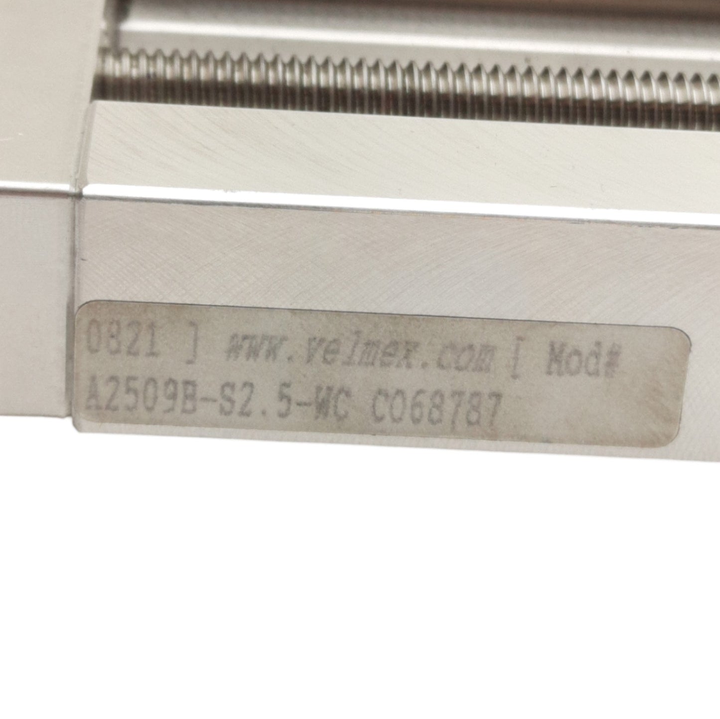 Used Velmex A2509B-S2.5-WC Screw Drive Unislide 9in Length, 2.5in Slider, 0.05in Lead