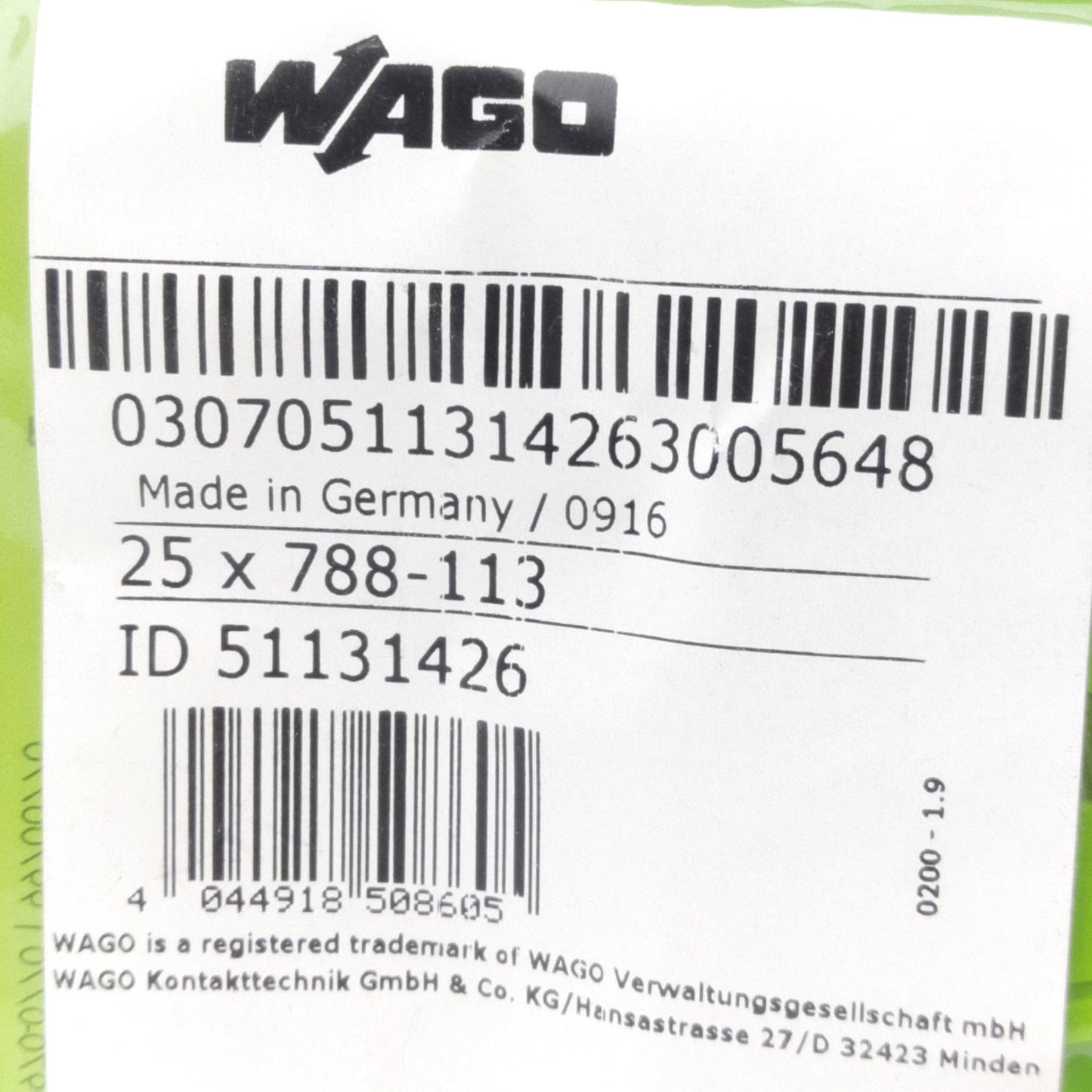 New Lot of 45 WAGO 788-113 Insulated Jumper, Light Gray, 2-Way, For Jumper Slot, 18A