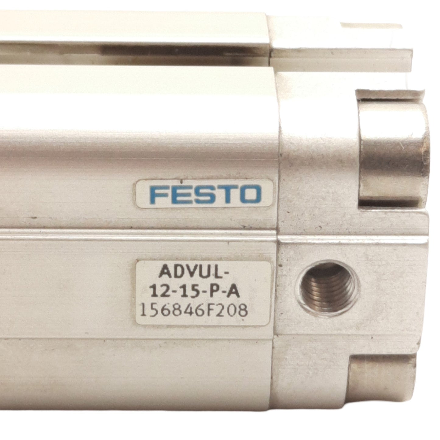 Used Festo ADVUL-12-15-P-A Pneumatic Cylinder ø12mm Bore, 15mm Stroke M5 Port, 1.0MPa
