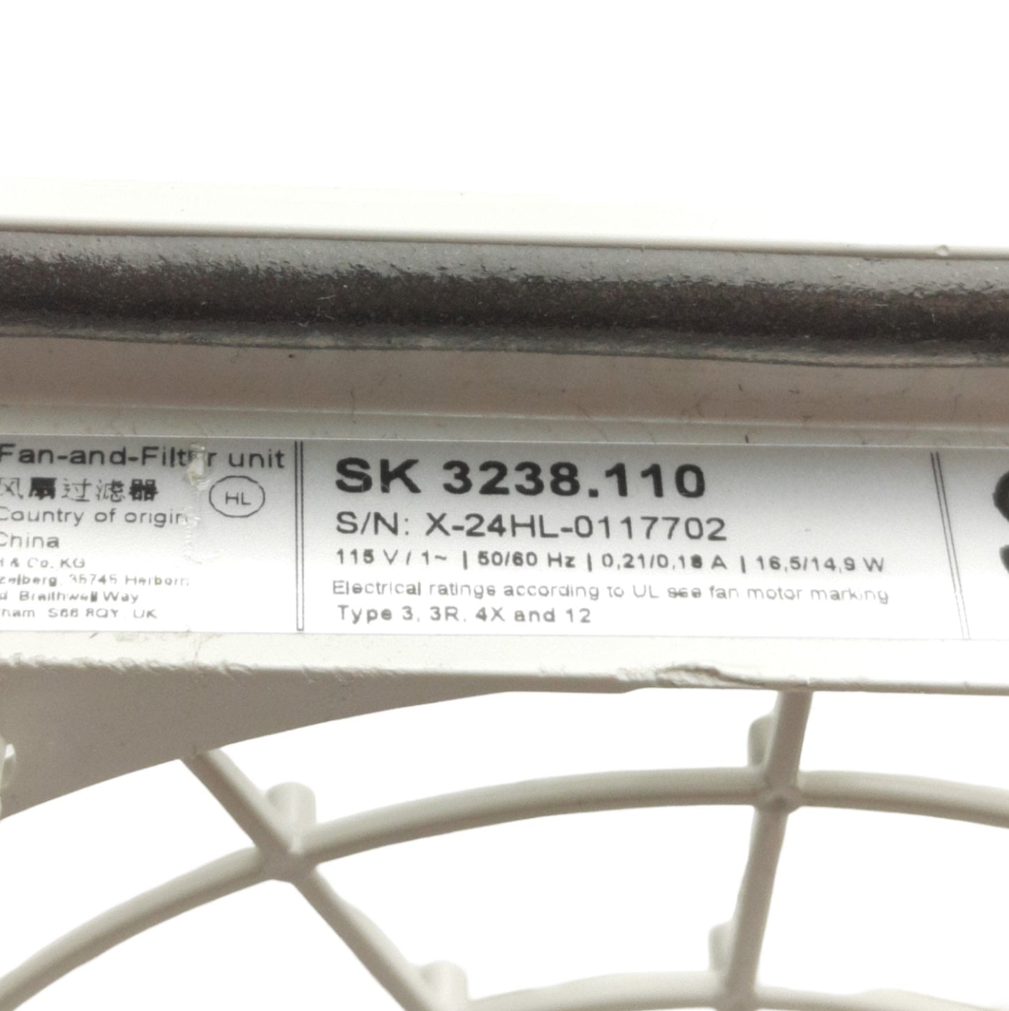 Used Rittal SK3238.110 Enclosure Grille 148.5mm x 148.5mm x 5.85mm, 124mm Cutout