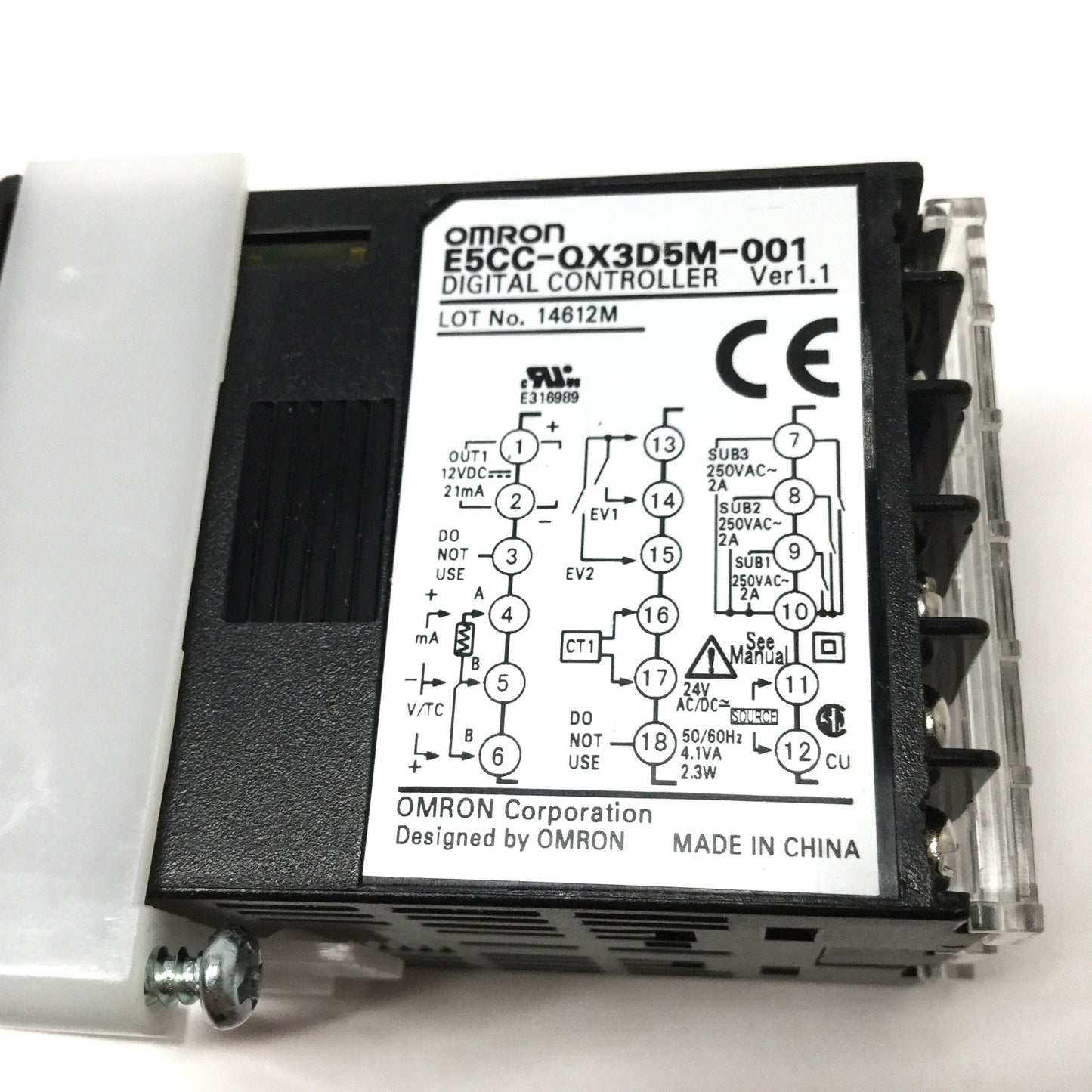 Used Omron E5CC-QX3D5M-001 Temperature Controller 24VAC/DC, Pulsed 12VDC, HB/HS Alarm