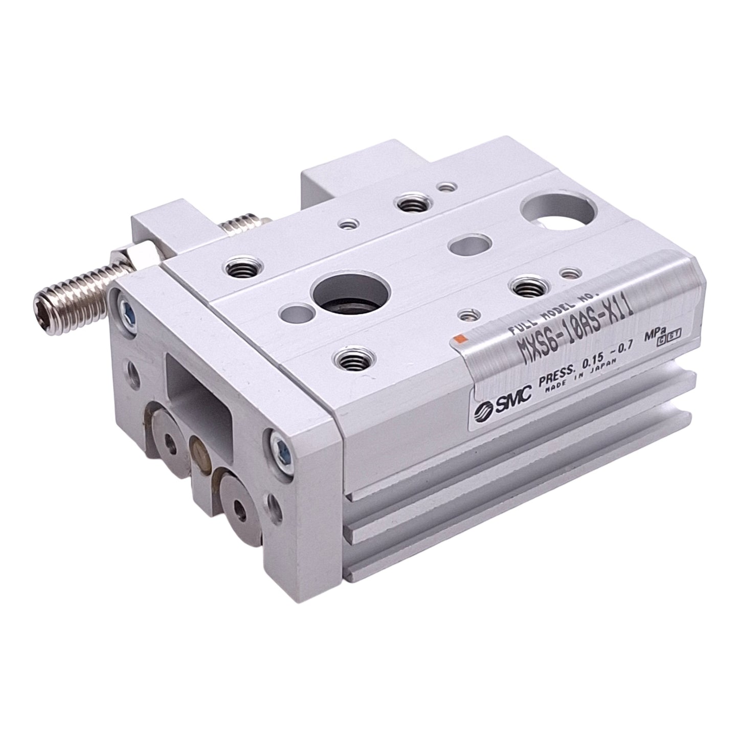 New SMC MXS6-10AS-X11 Slide Table, ø6mm Bore, 10mm Stroke, 0.15-0.7MPa, M3x0.5 Ports
