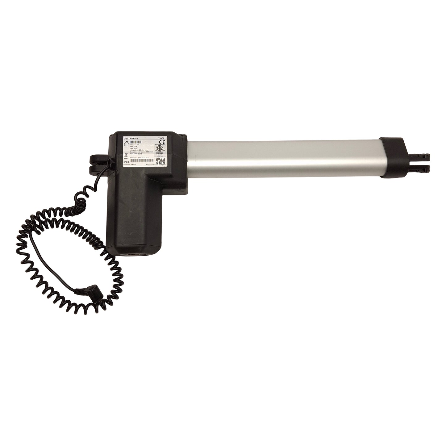 Used Okin DeltaDrive 74459 Electric Actuator Lift System, 12in Stroke, 1500N, 24VDC