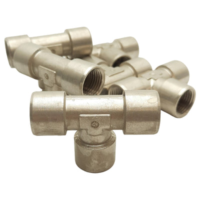 New Lot of 6 Camozzi 2003 08-00 Pipe Tee, 1/2in x 1/2in x 1/2in Female NPTF, 80 Bar