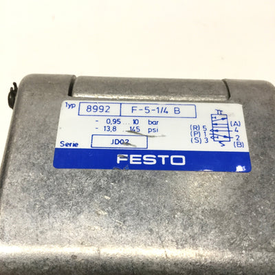 New – Open box Festo 8997 F-5-1/4-B Foot Pedal Operated Valve Pneumatic Switch, 5-Port, G1/4