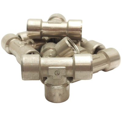 New Lot of 7 Camozzi 2003 06-00 Pipe Tee, 3/8in x 3/8in x 3/8in Female NPTF, 80Bar