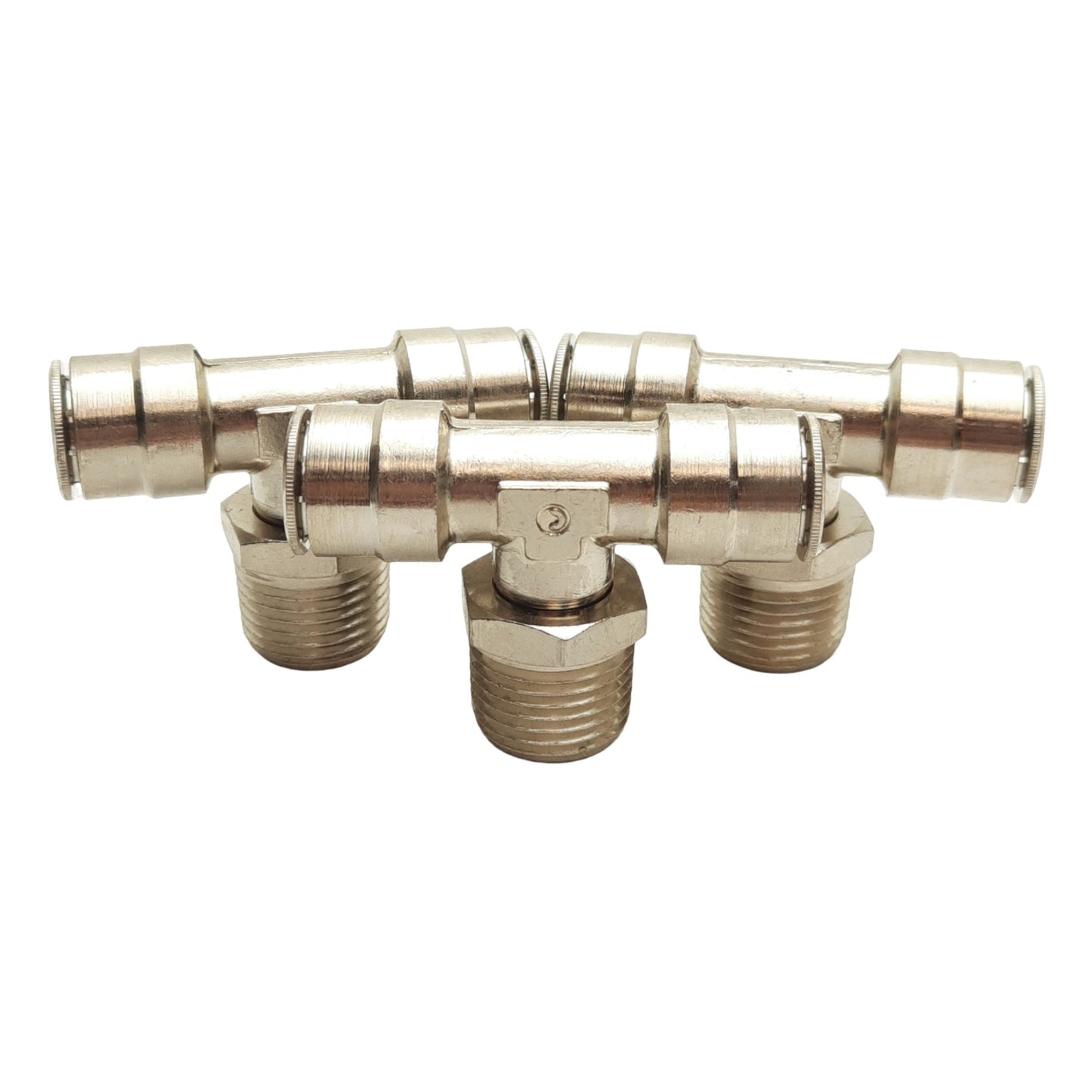 New Lot of 3 Camozzi 6430 08-08 Tee Branch, 1/2in Male NPT, 1/2in x 1/2in P2C, 10Bar