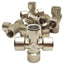 New Lot of 7 Camozzi 2033 06-00 Pipe Cross, 3/8" x 3/8" x 3/8" x 3/8" Female NPTF