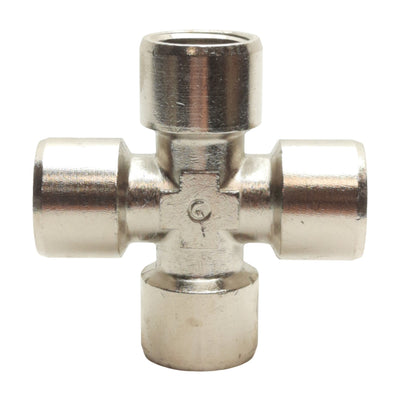 New Lot of 7 Camozzi 2033 06-00 Pipe Cross, 3/8" x 3/8" x 3/8" x 3/8" Female NPTF