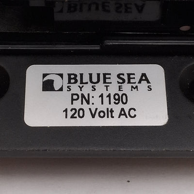 Used Blue Sea 1190 ELCI Main Circuit Breaker Panel, 2P + 1, 120VAC, 30A Main, 15A Aux