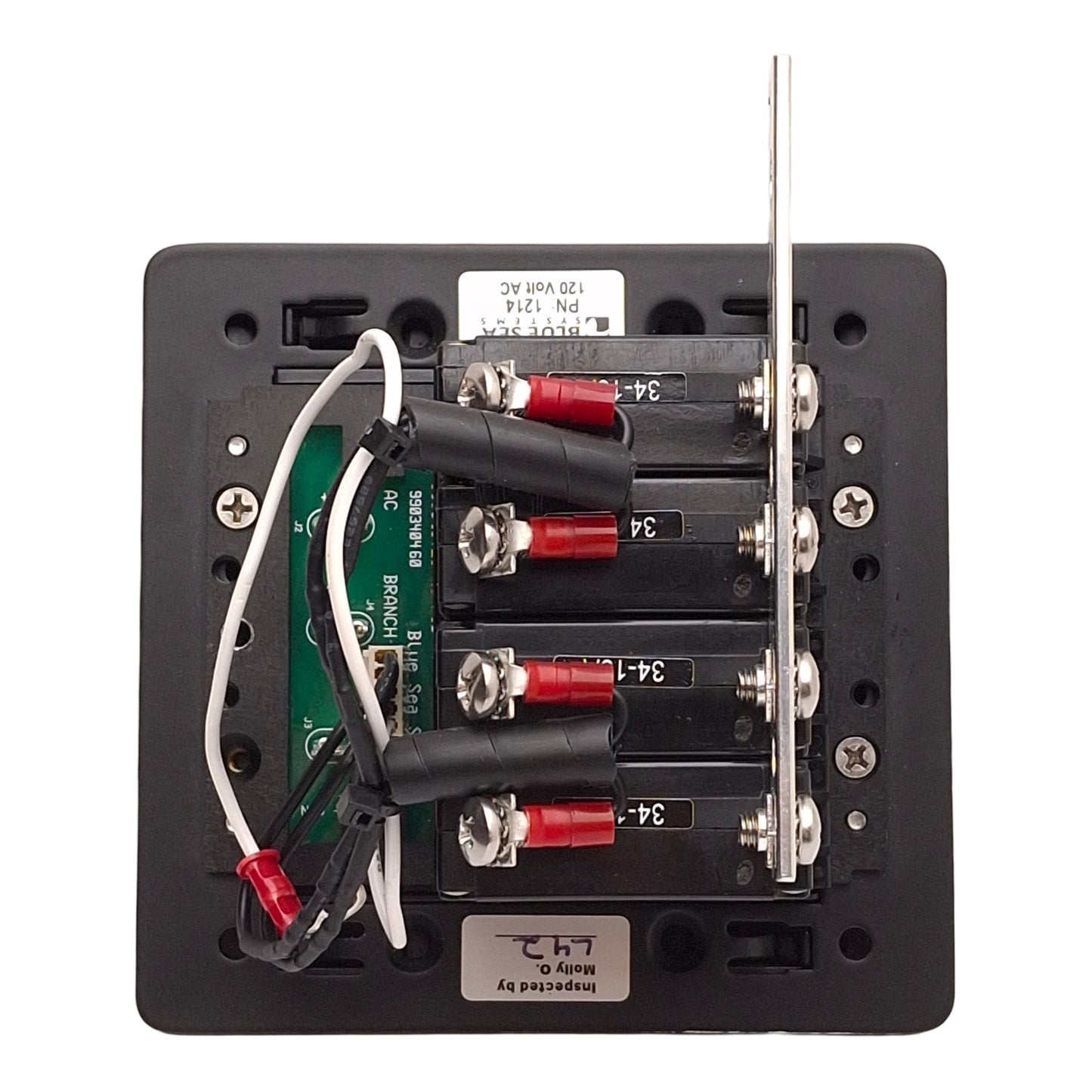 Used Blue Sea 1214 Modular 360-Series Main Circuit Breaker Panel, 4-Pole, 120VAC, 15A