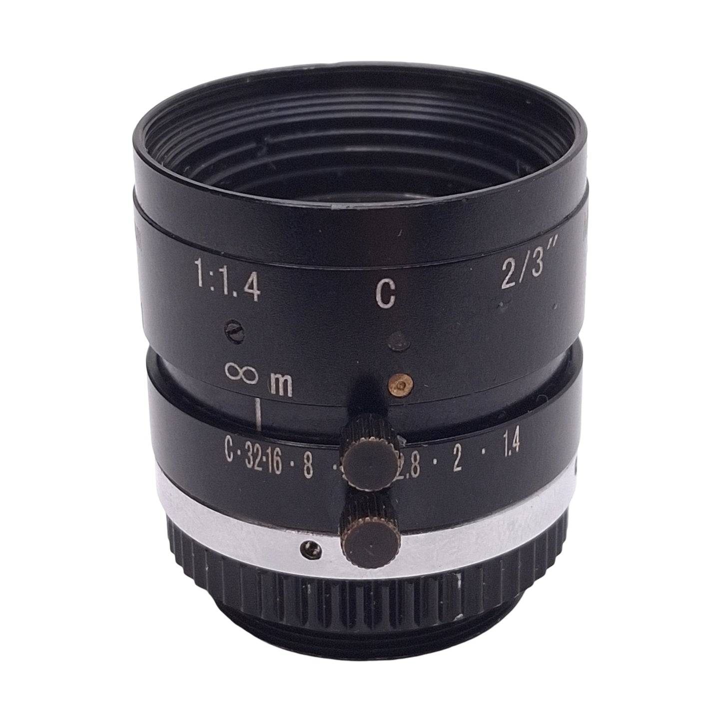 Used Azure Photonics AZURE-2514MM C-Mount Lens, 2/3", 25mm Focal, F1.4, 2 Megapixel