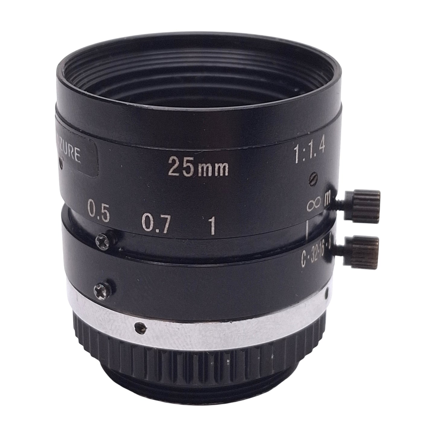 Used Azure Photonics AZURE-2514MM C-Mount Lens, 2/3", 25mm Focal, F1.4, 2 Megapixel