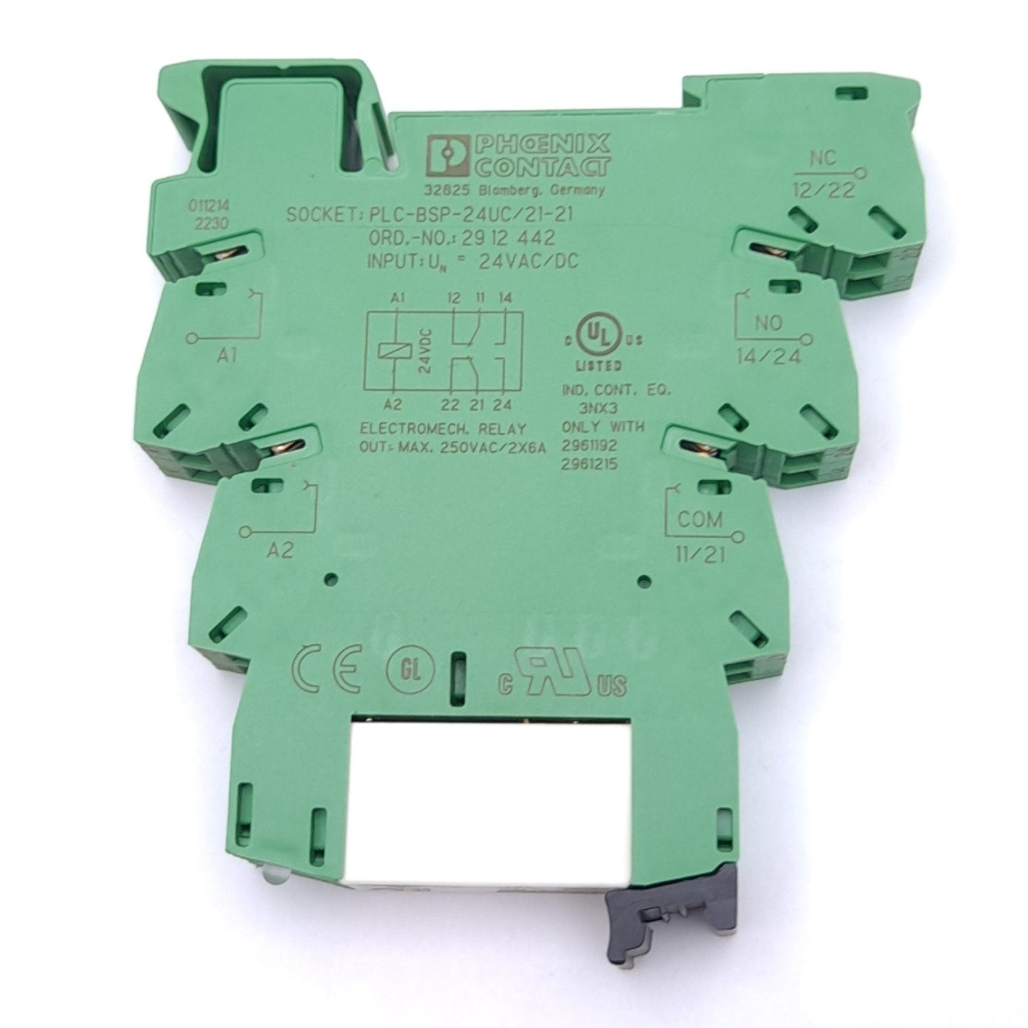 New Phoenix Contact 2912510 Relay Module, 250VAC/DC 6A Contact, 24VDC Coil, DIN