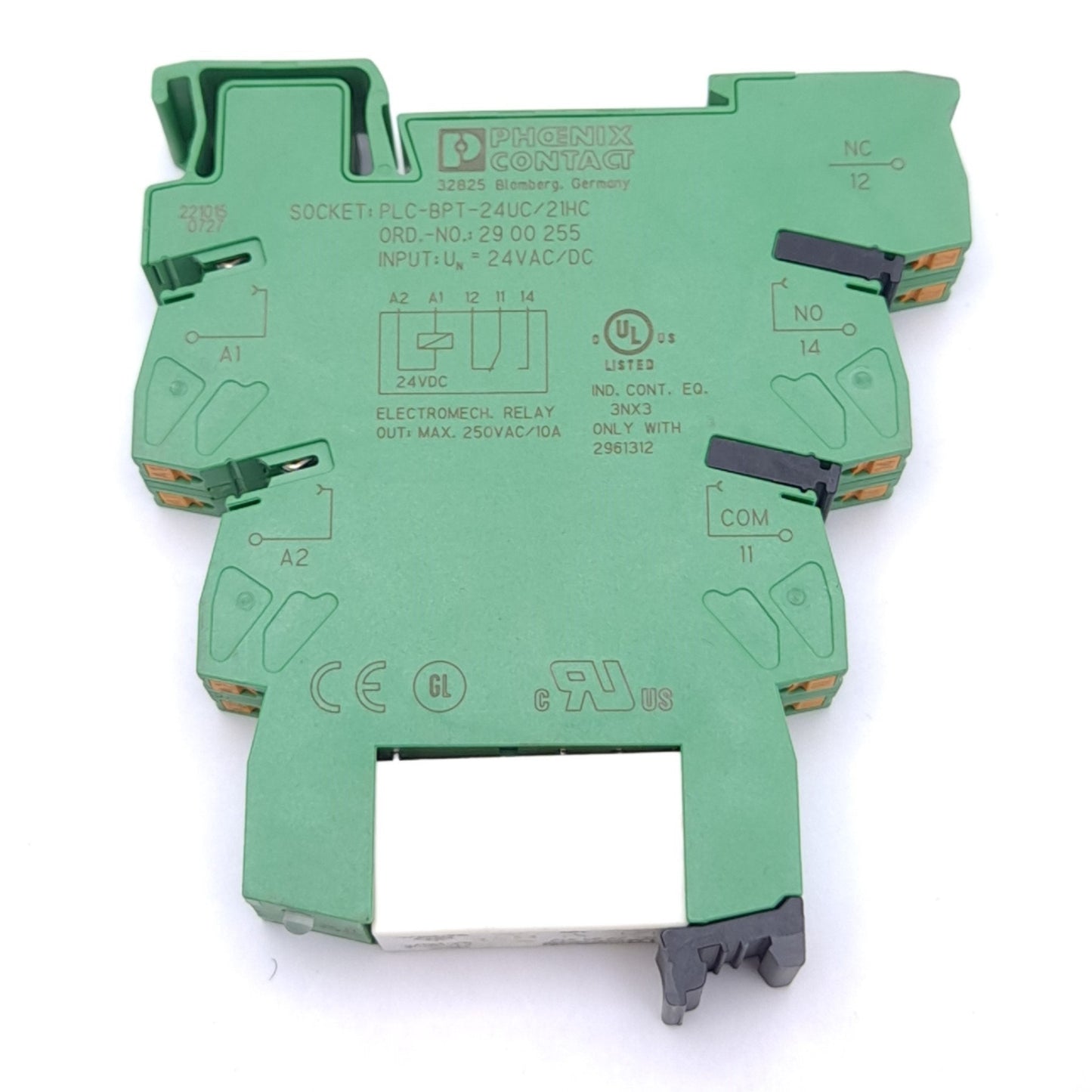 New Phoenix Contact 2900293 Relay Module, 250VAC/DC 10A Contact, 24VAC/DC Coil, DIN