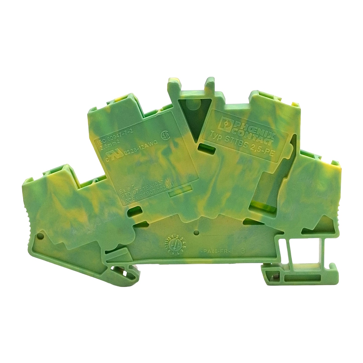 New Lot of 4 Phoenix Contact 3038480 Ground Terminal Block 2-Level 4-Position 5.2mm