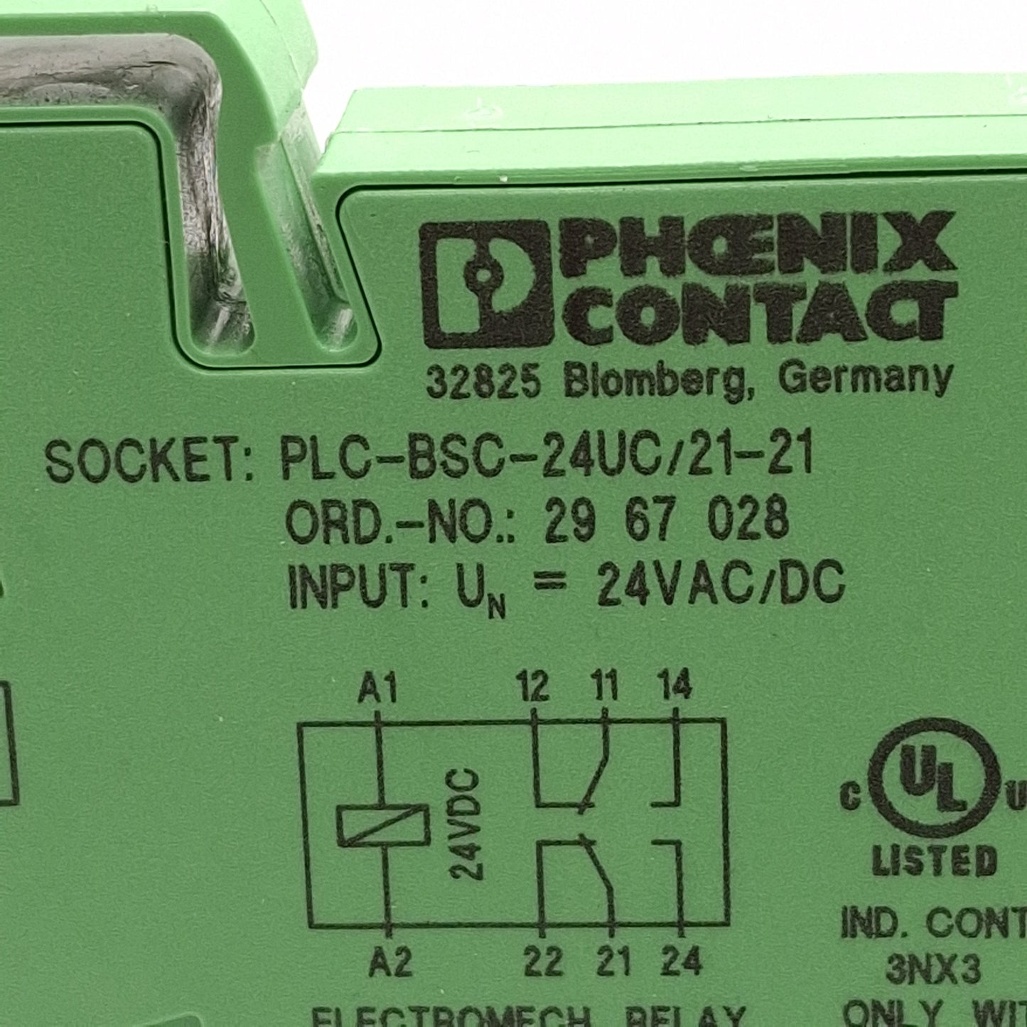 New Phoenix Contact 2967073 Relay Module, 24VAC/DC Input, 10A 250V DPDT Relay