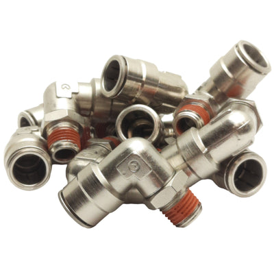 New Lot of 10 Camozzi C6520-08-04 Elbow Swivel Fitting, ø1/2" Tube OD 1/4" Male NPTF