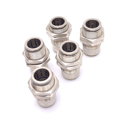 New Lot of 5 Camozzi 6590 08-00 Pneumatic Fittings, P2C, 1/2in OD, M20x1, 16bar Max