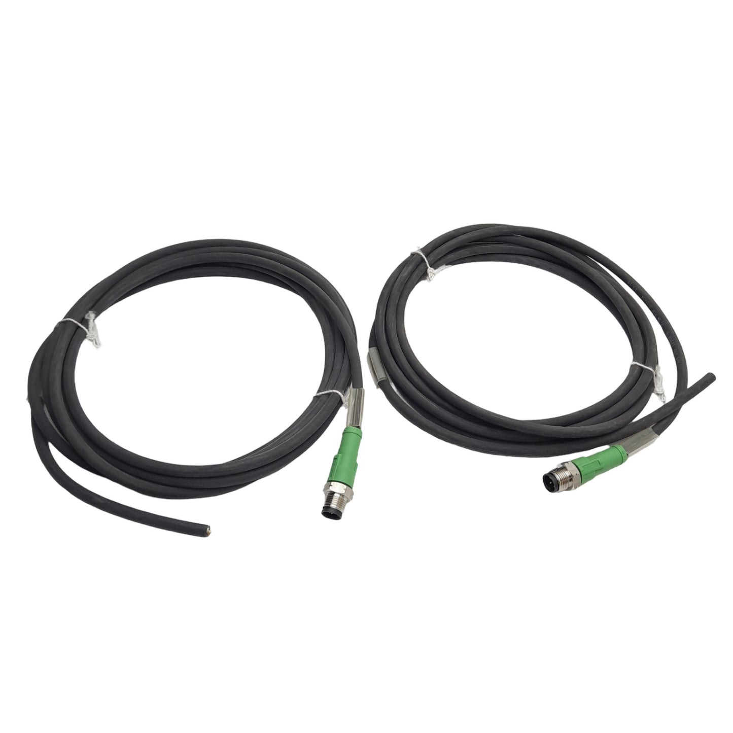 New Lot of 2 Phoenix Contact 1699876 Actuator Cables, M12 5-Pin Male, 3 Meter Length