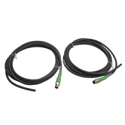 New Lot of 2 Phoenix Contact 1699876 Actuator Cables, M12 5-Pin Male, 3 Meter Length