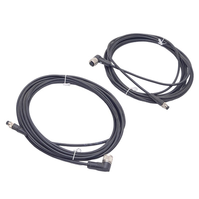 New Lot of 2 Phoenix Contact 1405938 Sensor Cables, 3-Pin M8 M to M12 F 90°, 4.5m