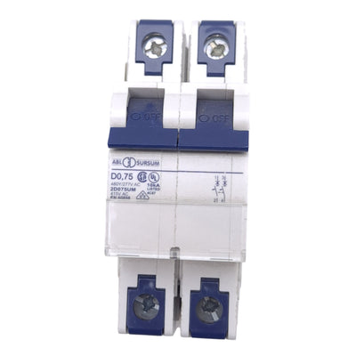 New Altech 2D075UM Circuit Breaker, 2-Pole, 480Y/277VAC 415VAC, 0.75A, DIN Mount