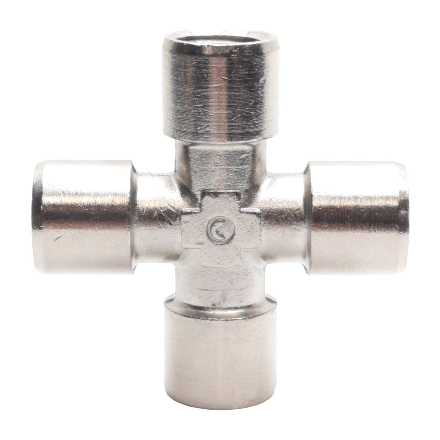 New Lot of 5 Camozzi 2033 04-00 Cross Fitting, 1/4" x 1/4" x 1/4" x 1/4" Female NPTF