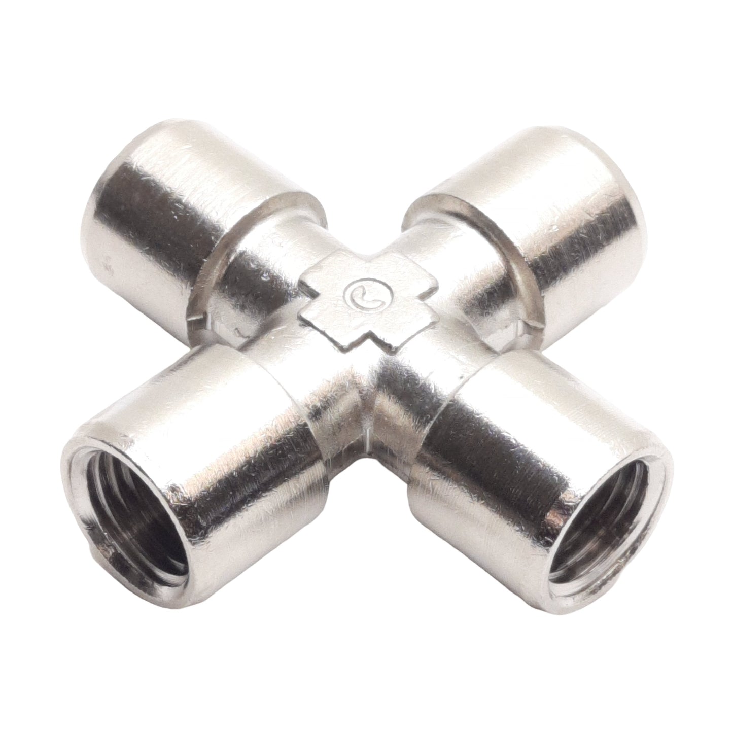 New Lot of 5 Camozzi 2033 04-00 Cross Fitting, 1/4" x 1/4" x 1/4" x 1/4" Female NPTF