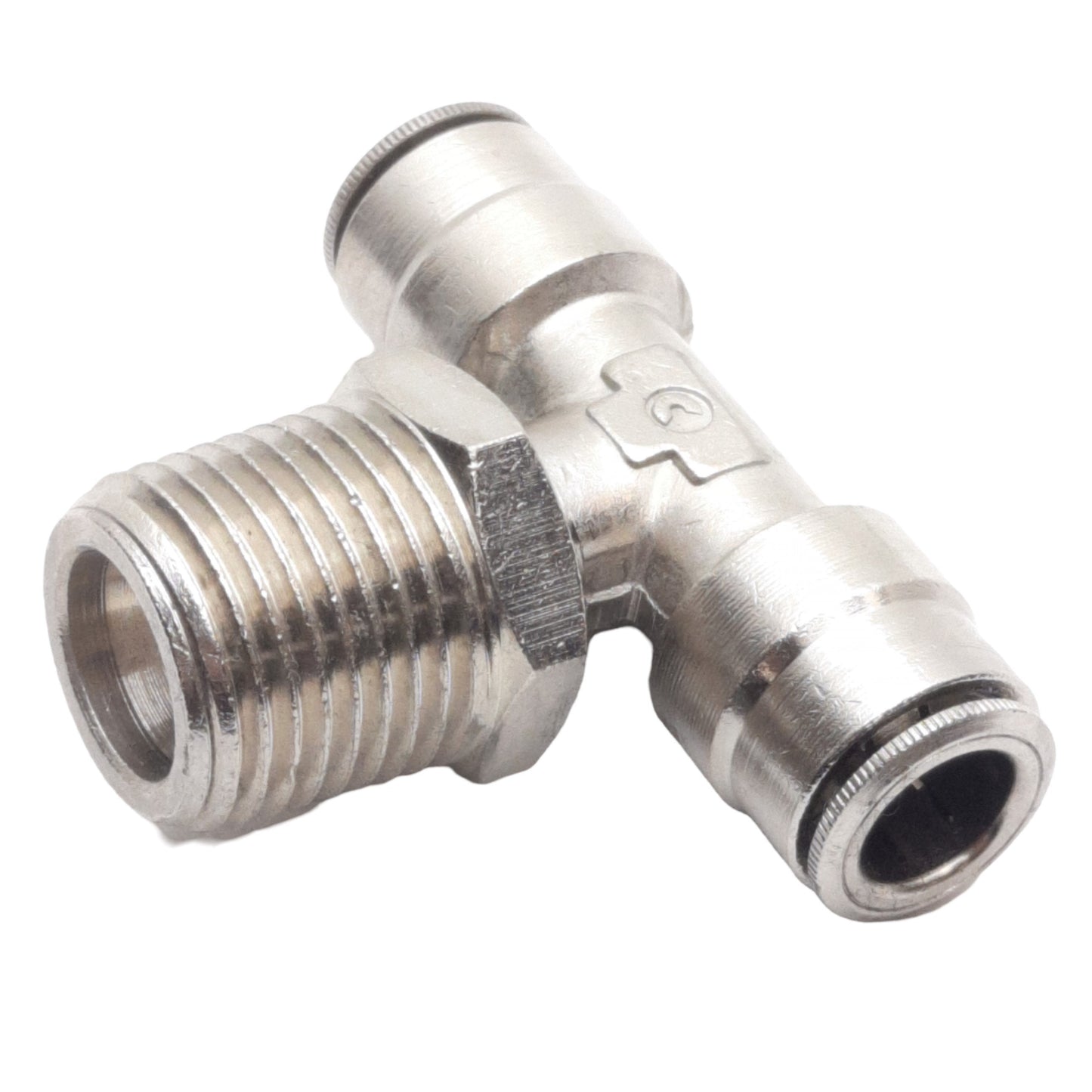 New Lot of 3 Camozzi 6430 06-08 Tee Branch, 1/2" Male NPT, ø3/8" x ø3/8" Tube OD