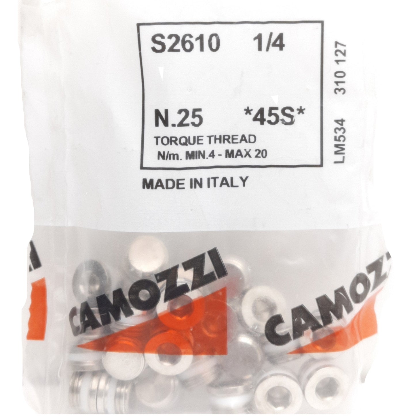 New Lot of 25 Camozzi S2610 1/4 Sprint Plug Flush Fitting, G1/4, 0-580psi