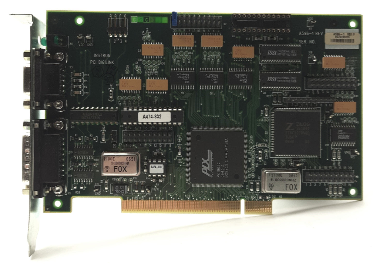 Used Instron A596-1 Rev. F Tension Tester Computer Interface Card PCI Digilink