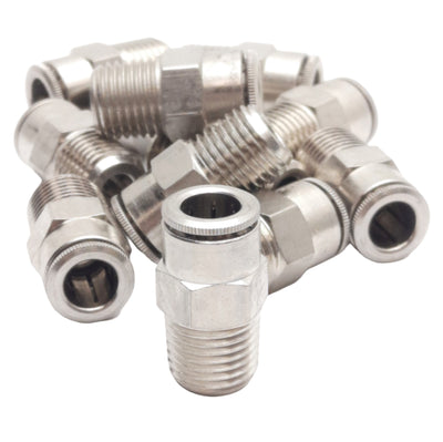 New Lot of 12 Camozzi 6510 05-04 Adapter Fitting, ø5/16in Tube OD, 1/4in Male NPT