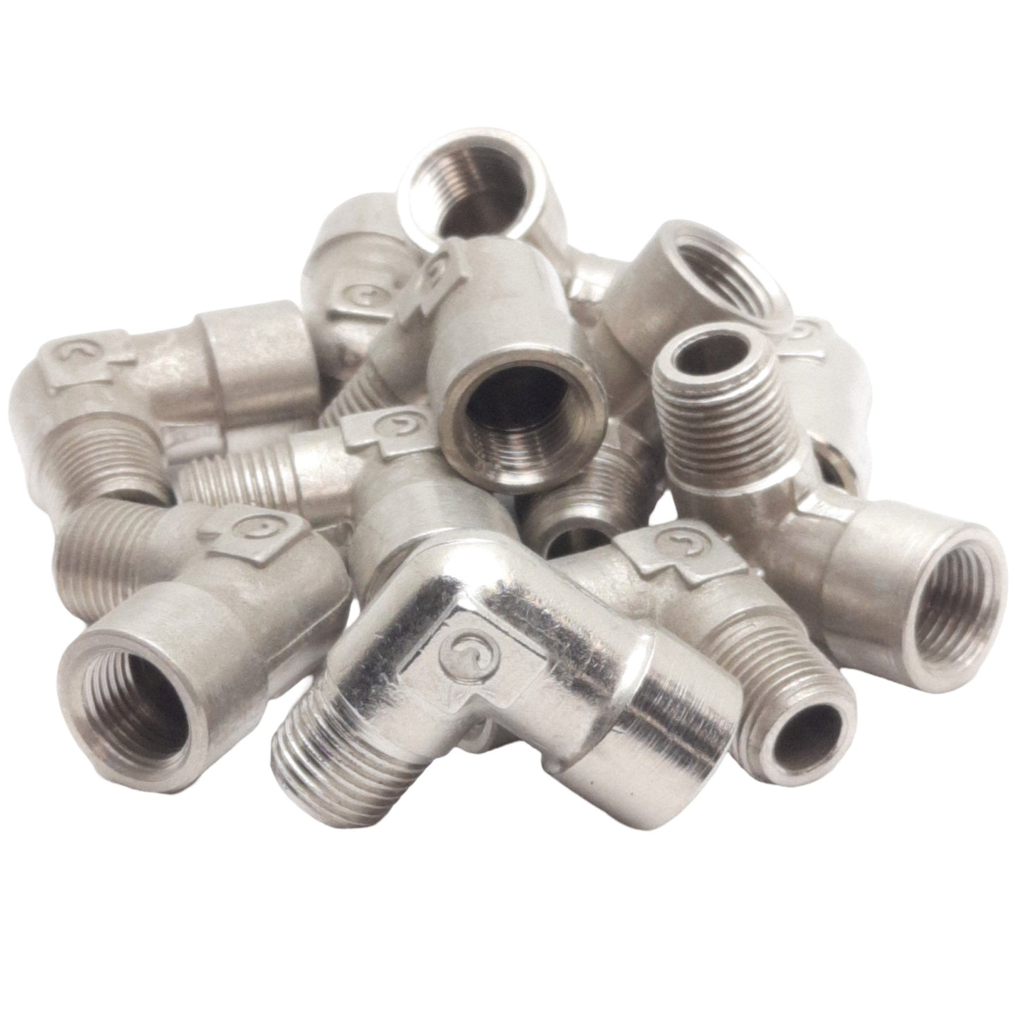 New Lot of 12 Camozzi 2020 1/8-1/8 Elbow Fitting, 1/8in Male BSPT, 1/8in Female BSPT