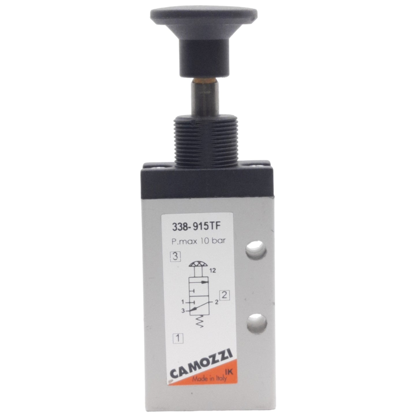 New Camozzi 338-915TF Pneumatic Spring Return Manual Valve 1/8" NPTF, 3/2-Way, 10bar