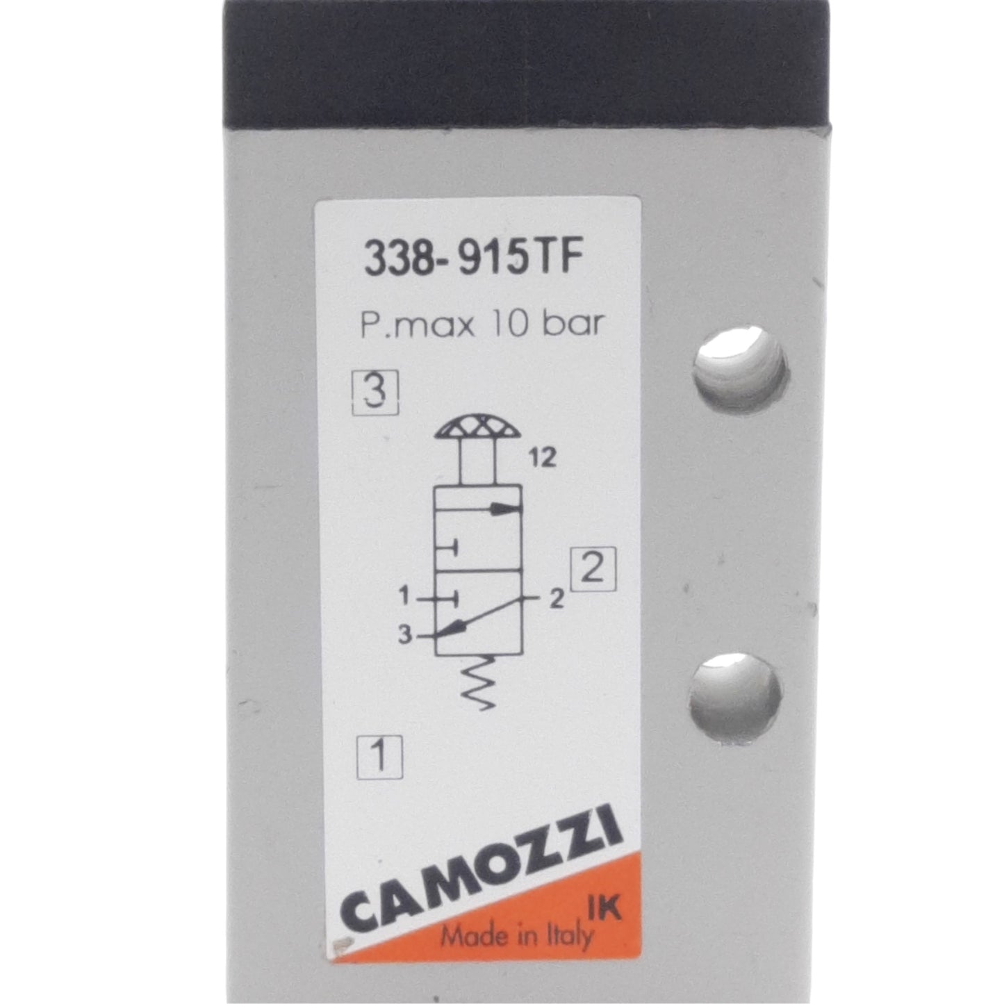New Camozzi 338-915TF Pneumatic Spring Return Manual Valve 1/8" NPTF, 3/2-Way, 10bar