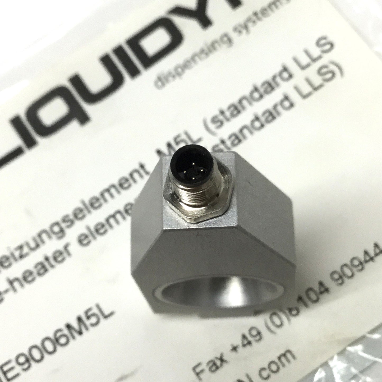 New – Open box Nordson 7825148 Liquidyn Fluid Dispensing Jetting Valve Nozzle Heater 24VDC M5