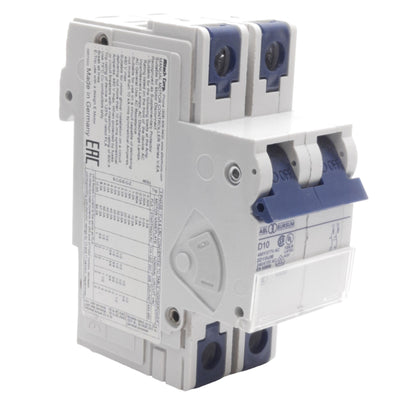 New Altech 2D10UM Circuit Breaker, 2-Poles, 480Y/277VAC 80VDC 10A, DIN Rail Mount