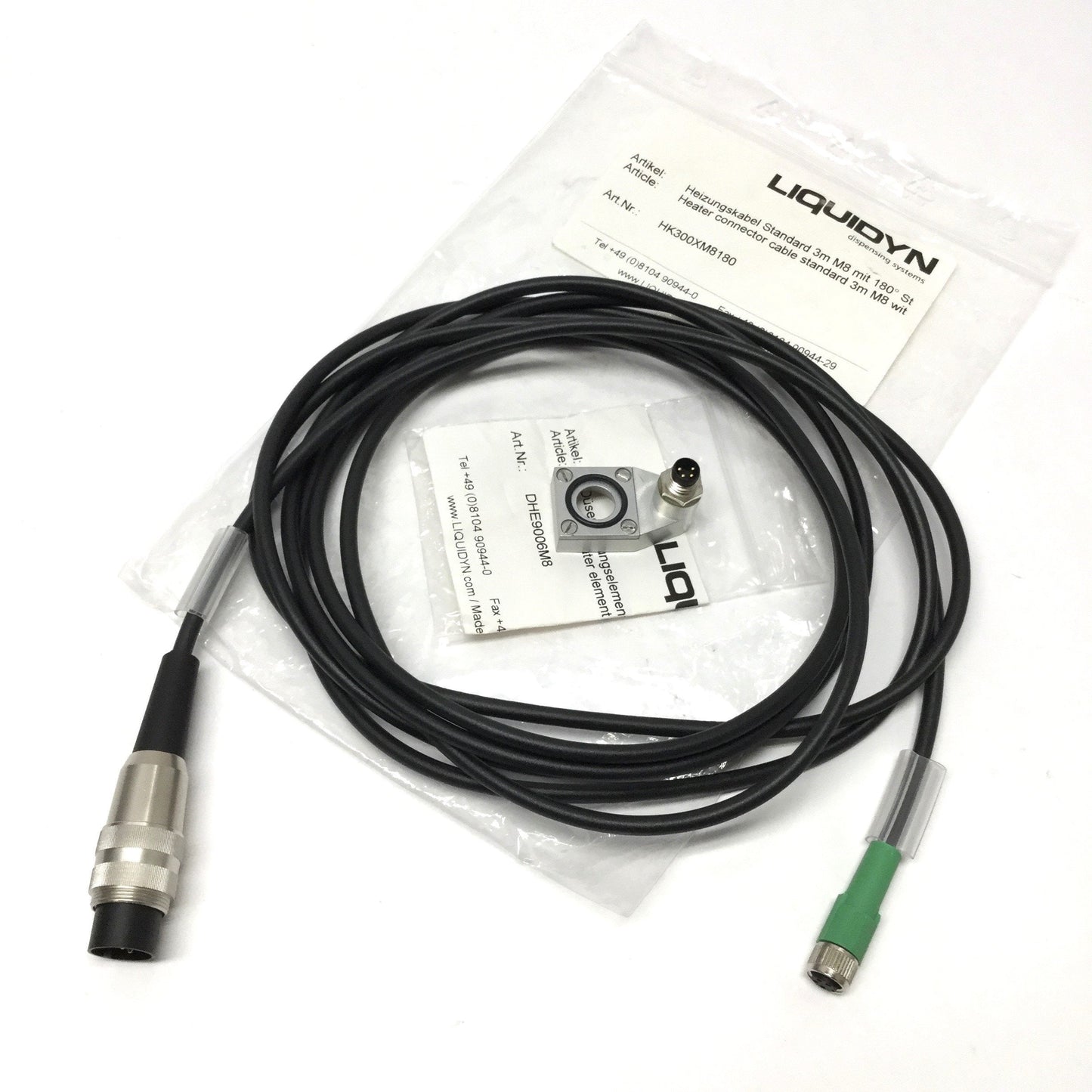 New – Open box Nordson Liquidyn Fluid Dispensing Jetting Valve Nozzle Heater M8, Angled 90°