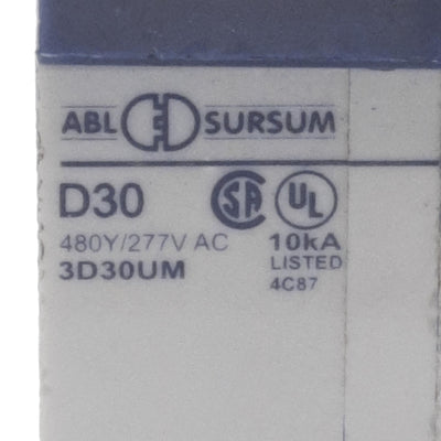 New – Open box Altech 3D30UM Circuit Breaker, 3-Poles, 480Y/277VAC 80VDC 30A, DIN Rail Mount